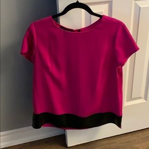 Jones New York Blouse with faux leather bottom